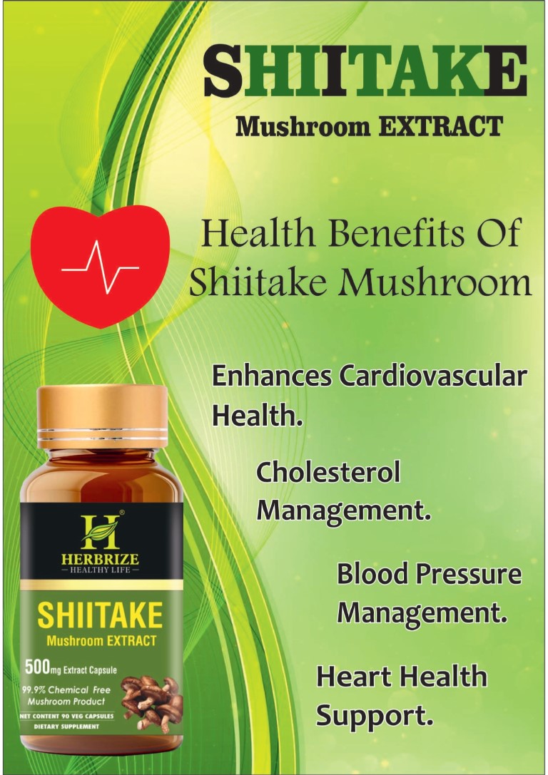 Shiitake Mushroom Extract - 90 Capsules, 500mg per Capsule